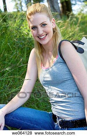 backpack, blond, contemporary View Large Photo Image Stock Photo - backpack, blond, contemporary. Fotosearch