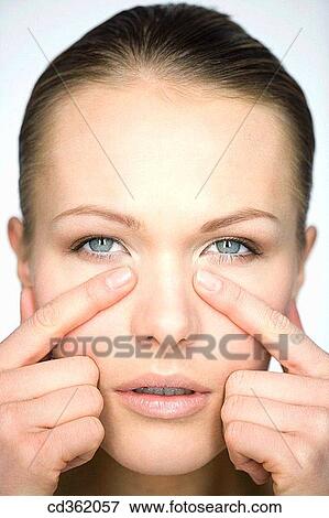 Bags under the eyes, beauty, Beauty Care, blue eyes, brunette View Large Photo Image Stock Photo - Bags under the eyes, beauty, Beauty Care, blue eyes, brunette. Fotosearch
