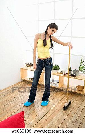balance, broom, boredom, bored, at-home View Large Photo Image Stock Image - balance, broom, boredom, bored, at-home. Fotosearch