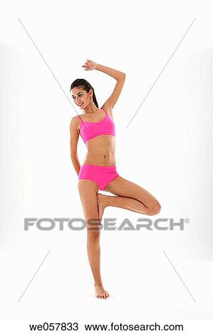 balance, brunette, Arms raised View Large Photo Image Stock Image - balance, brunette, Arms raised. Fotosearch