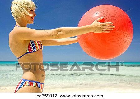 ball, beach, blond, blue View Large Photo Image Stock Image - ball, beach, blond, blue. Fotosearch