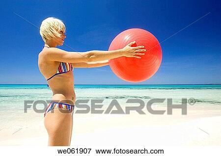 ball, beach, blond, blue View Large Photo Image Stock Photo - ball, beach, blond, blue. Fotosearch
