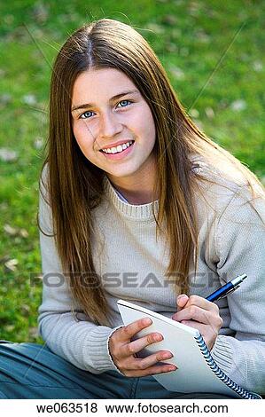 Ball-point pen, contemporary, blue eyes, adolescence View Large Photo Image Stock Photo - Ball-point pen, contemporary, blue eyes, adolescence. Fotosearch