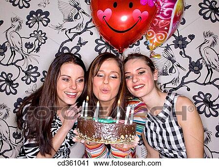Stock Image - balloon, Birthday party, Birthday cake, birthday, affection. Fotosearch