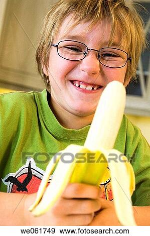 Banana, boy, blue eyes, blond, amusing View Large Photo Image Stock Photo - Banana, boy, blue eyes, blond, amusing. Fotosearch