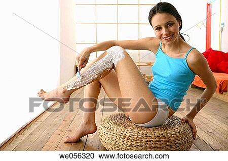 barefoot, Body care, brunette, contemporary View Large Photo Image Stock Image - barefoot, Body care, brunette, contemporary. Fotosearch