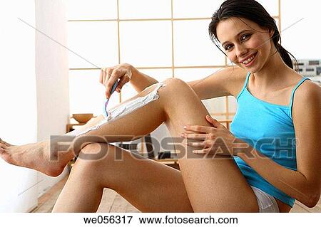 barefoot, Body care, brunette, contemporary View Large Photo Image Stock Photo - barefoot, Body care, brunette, contemporary. Fotosearch