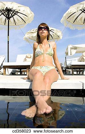 barefoot, border, brunette, calm View Large Photo Image Stock Image - barefoot, border, brunette, calm. Fotosearch