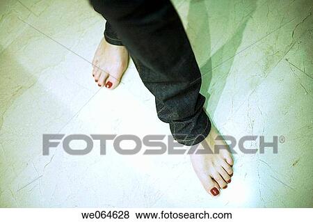 Stock Photo - barefoot, contemporary, coquetry, coquette. Fotosearch