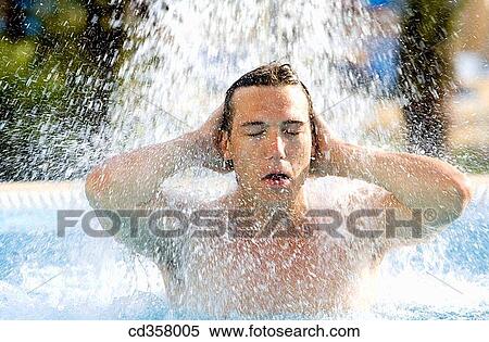 Stock Photography - bathe, bathing, black hair. Fotosearch