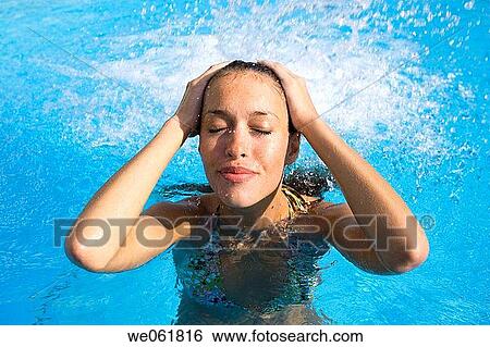 bathe, bathing, brunette, chilling out View Large Photo Image Stock Photograph - bathe, bathing, brunette, chilling out. Fotosearch
