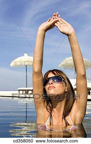 bathe, brunette, bathing, Arms raised View Large Photo Image Stock Image - bathe, brunette, bathing, Arms raised. Fotosearch
