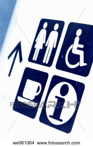 Picture - bathroom, Coffee Shop, Close-up, cafe, arrow. Fotosearch