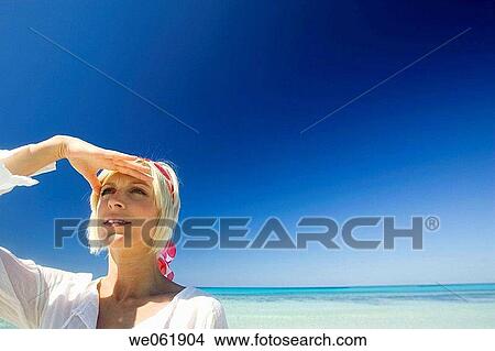 beach, blinded, blond, blue View Large Photo Image Picture - beach, blinded, blond, blue. Fotosearch