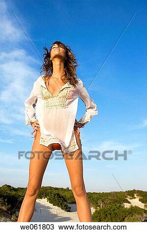 beach, brunette, calm View Large Photo Image Stock Image - beach, brunette, calm. Fotosearch