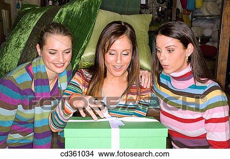 Picture - birthday, bow, brunette. Fotosearch