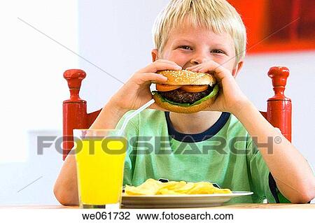 blond, boy, burger, calorie, child View Large Photo Image Stock Image - blond, boy, burger, calorie, child. Fotosearch