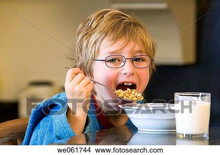 blond, breakfast, boy, bowl, at-home View Large Photo Image Picture - blond, breakfast, boy, bowl, at-home. Fotosearch