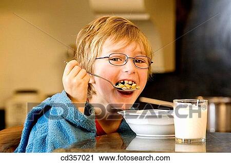 blond, breakfast, boy, bowl, at-home View Large Photo Image Stock Image - blond, breakfast, boy, bowl, at-home. Fotosearch