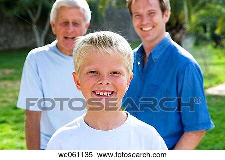 Stock Photography - blond, child, boy, 3 generations. Fotosearch