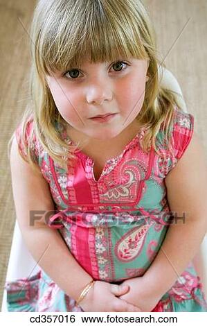 Stock Photograph - blond, child, contemporary, dress. Fotosearch