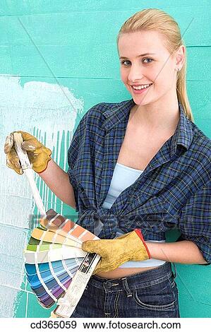 Stock Photo - blond, choice, choosing. Fotosearch