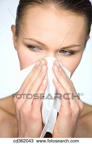 Blow nose, Blowing nose, cold View Large Photo Image Stock Image - Blow nose, Blowing nose, cold. Fotosearch