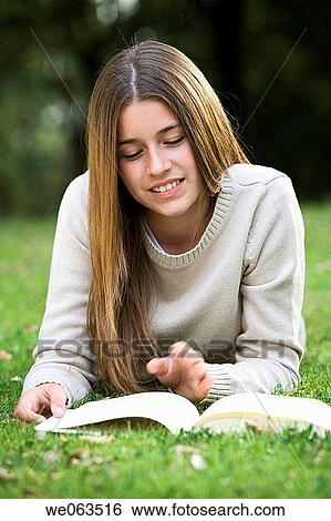 Stock Photograph - book, calm, adolescence. Fotosearch