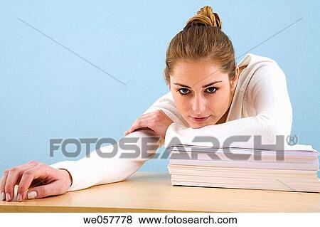 Stock Photo - bored, boredom, business, businesspeople, businesswoman. Fotosearch
