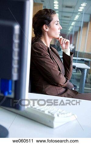 brunette, businesspeople, business, absorbed View Large Photo Image Stock Image - brunette, businesspeople, business, absorbed. Fotosearch
