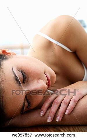 brunette, calm, contemporary View Large Photo Image Stock Photo - brunette, calm, contemporary. Fotosearch