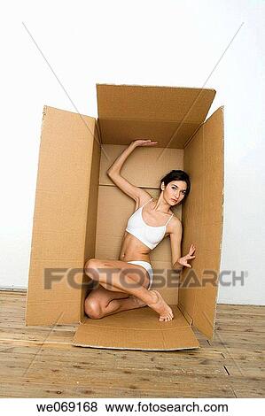 Stock Photo - brunette, catch. Fotosearch