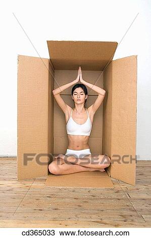 Stock Image - brunette, concentrate. Fotosearch