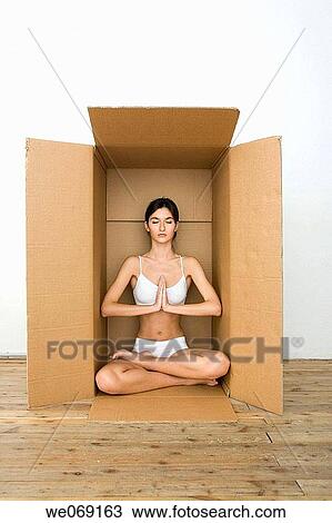 Stock Image - brunette, concentrate. Fotosearch