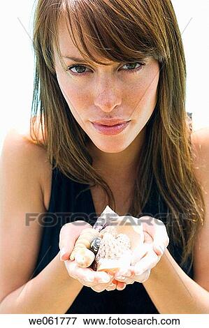 Stock Photo - brunette, contemporary, dark hair. Fotosearch