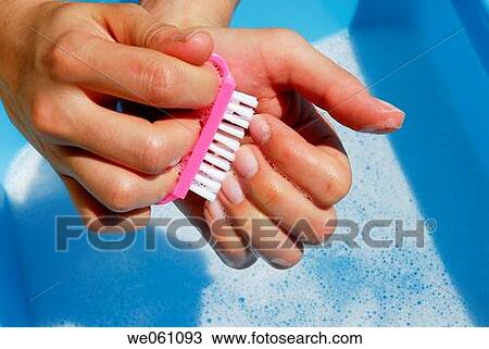 Stock Image - brush, Close-up, contemporary, day, Female. Fotosearch