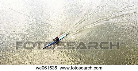 Stock Photography - Canoeing, Guadalquivir river. Sevilla, Andalusia, Spain (2006). Fotosearch