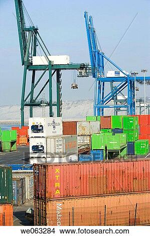 Cargo containers, Port of Bilbao, Santurtzi. Biscay, Euskadi, Spain View Large Photo Image Picture - Cargo containers, Port of Bilbao, Santurtzi. Biscay, Euskadi, Spain. Fotosearch