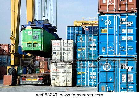 Cargo containers, Port of Bilbao, Santurtzi. Biscay, Euskadi, Spain View Large Photo Image Stock Photo - Cargo containers, Port of Bilbao, Santurtzi. Biscay, Euskadi, Spain. Fotosearch