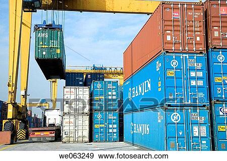 Cargo containers, Port of Bilbao, Santurtzi. Biscay, Euskadi, Spain View Large Photo Image Stock Photo - Cargo containers, Port of Bilbao, Santurtzi. Biscay, Euskadi, Spain. Fotosearch