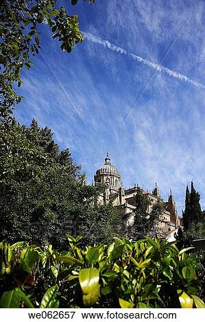 Stock Photo - Catedral as seen from the Huerto de Calixto y Melibea garden, Salamanca. Castilla-Leon, Spain. Fotosearch