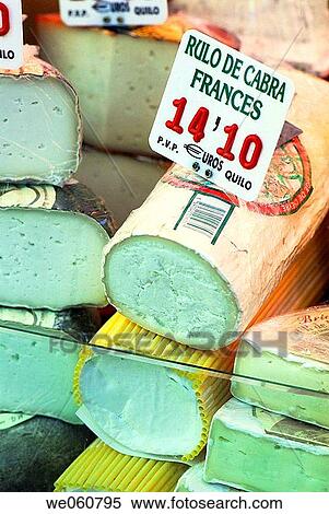 Cheese. La Boquer? a market. Barcelona. Spain. View Large Photo Image Stock Photography - Cheese. La Boquer? a market. Barcelona. Spain.. Fotosearch