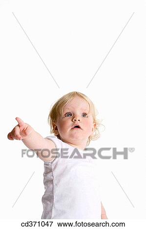 Stock Photo - childhood, attentive, child, blond, baby, attention. Fotosearch