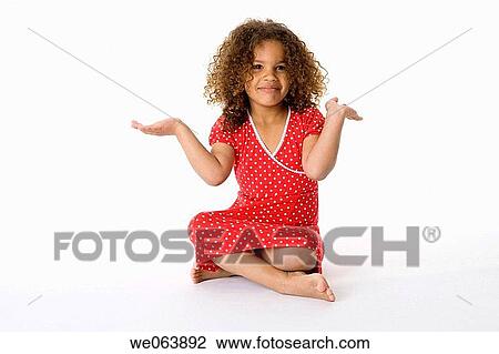 Stock Image - childhood, baby, child, black, barefoot, 3-4 years. Fotosearch