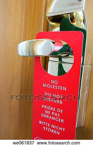 Close-up, door, Do not disturb, detail, accommodation View Large Photo Image Stock Photo - Close-up, door, Do not disturb, detail, accommodation. Fotosearch