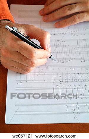 Composer's hand writing View Large Photo Image Stock Image - Composer's hand writing. Fotosearch