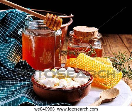 Cottage cheese and honey View Large Photo Image Stock Image - Cottage cheese and honey. Fotosearch