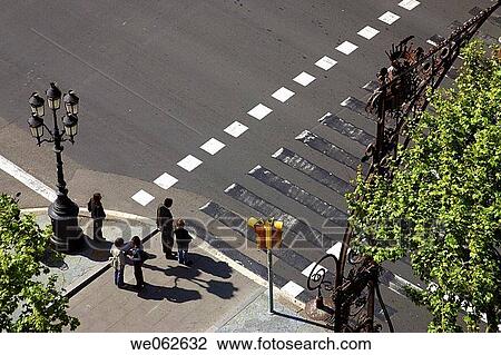Crosswalk at Passeig de Gracia, Barcelona. Catalonia, Spain View Large Photo Image Stock Image - Crosswalk at Passeig de Gracia, Barcelona. Catalonia, Spain. Fotosearch