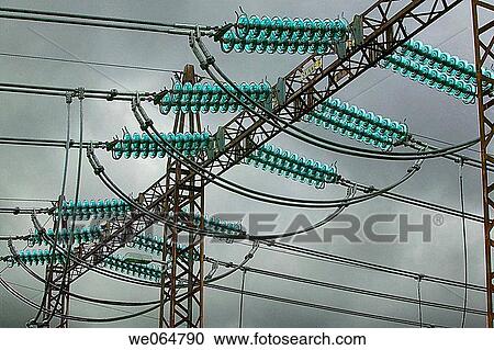Electric transformer station, power, power lines View Large Photo Image Stock Image - Electric transformer station, power, power lines. Fotosearch