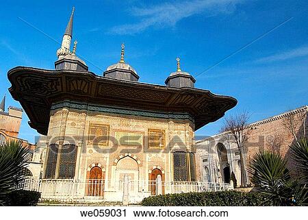 Fountain of Sultan Ahmet III (1728), behind the gates of Topkapi gates. Sultanahmet. Istanbul. Turkey. View Large Photo Image Stock Image - Fountain of Sultan Ahmet III (1728), behind the gates of Topkapi gates. Sultanahmet. Istanbul. Turkey.. Fotosearch